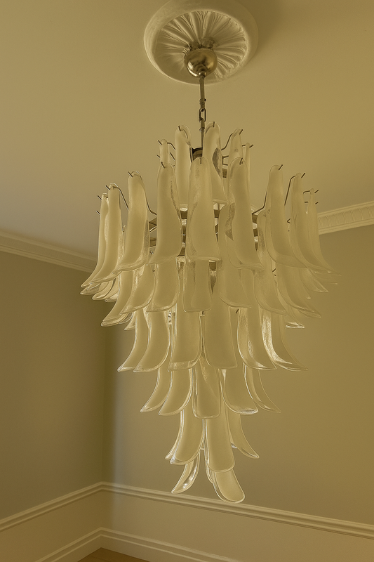 Murano takkrona Mazzega Ø80 - 85 vita glas