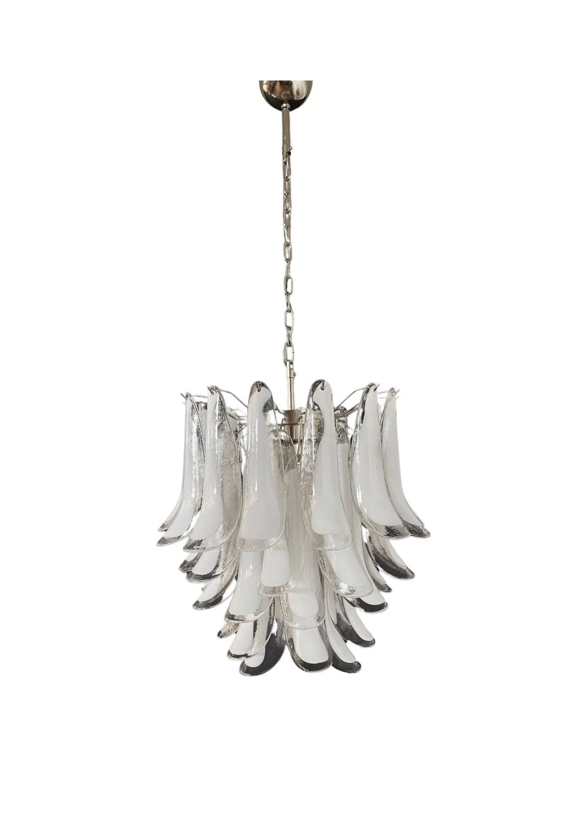 Murano takkrona Mazzega Ø58 - 41 glas i vitt