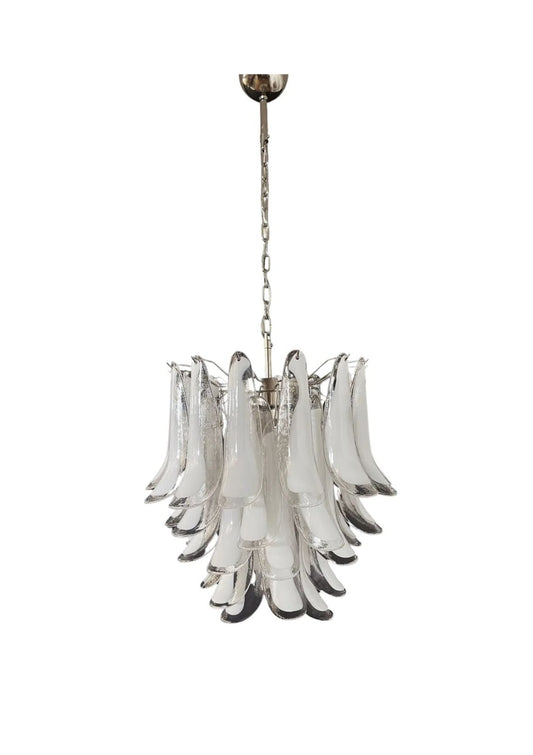 Murano takkrona Mazzega Ø58 - 41 glas i vitt