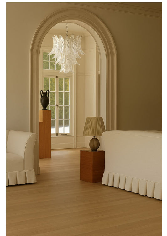 Murano takkrona Foglia Feather Ø80 - 52 glas