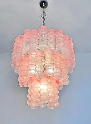 Murano takkrona Tubular Ø65 - 48 glas - Pink Alabaster