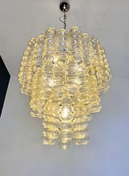 Murano takkrona Tubular Ø65 - 48 glas - Clear Amber