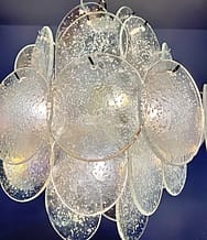 Murano takkrona Disc Ø50 - 36 iriserande glas