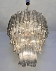 Murano takkrona Tubular Ø85 - 80 rökfärgade glas