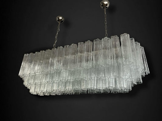 Murano takkrona Tubular 135 × 50 - 114 klara glas