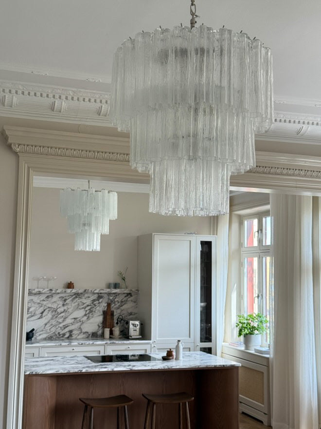 Murano takkrona Tubular Ø60 - 52 glas