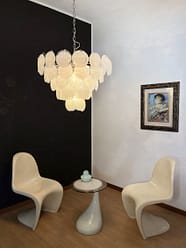 Murano takkrona Iris Ø70 - 57 glas - Milky White