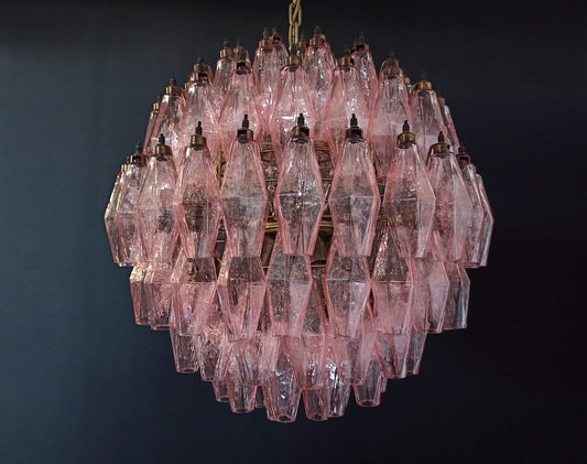 Murano takkrona Poliedri Sphere Ø60 - 140 glas - Rosa