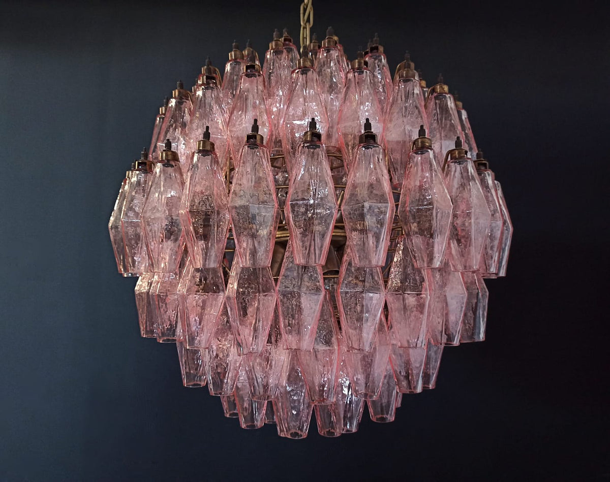 Murano takkrona Poliedri Sphere Ø60 - 140 glas - Rosa