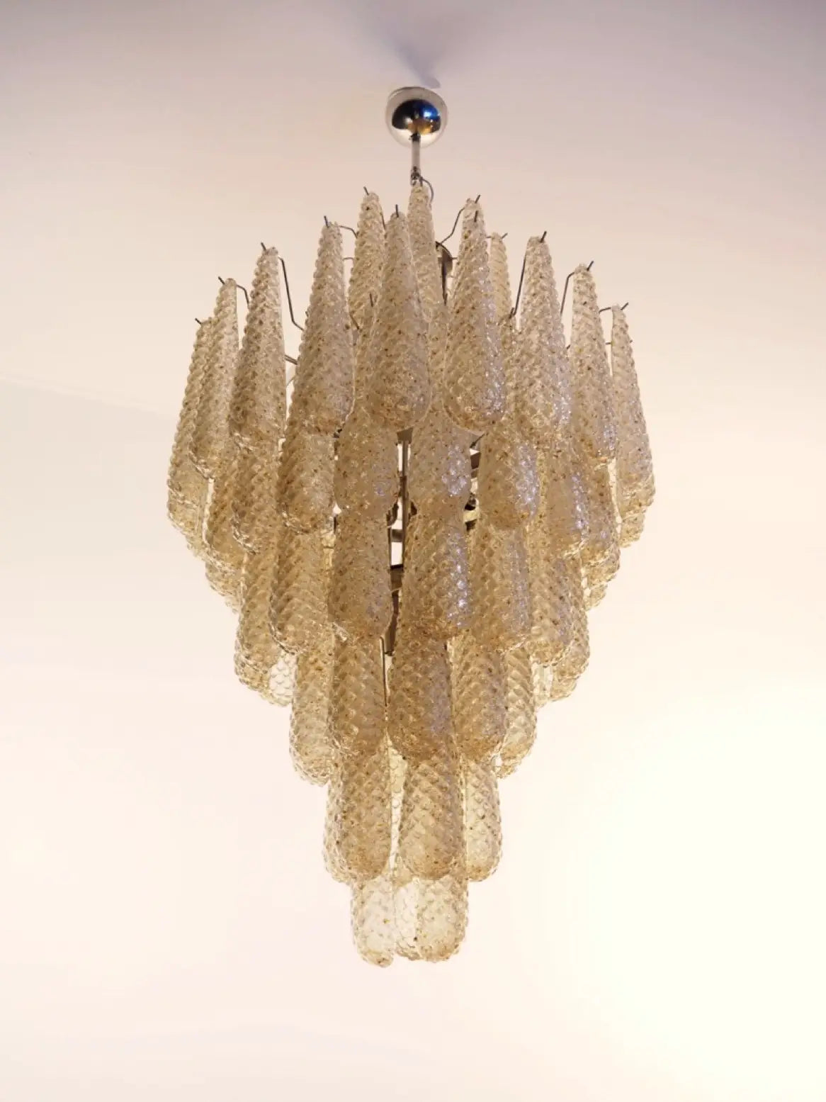 Murano takkrona Campelli Bärnsten Ø75 - 85 glas
