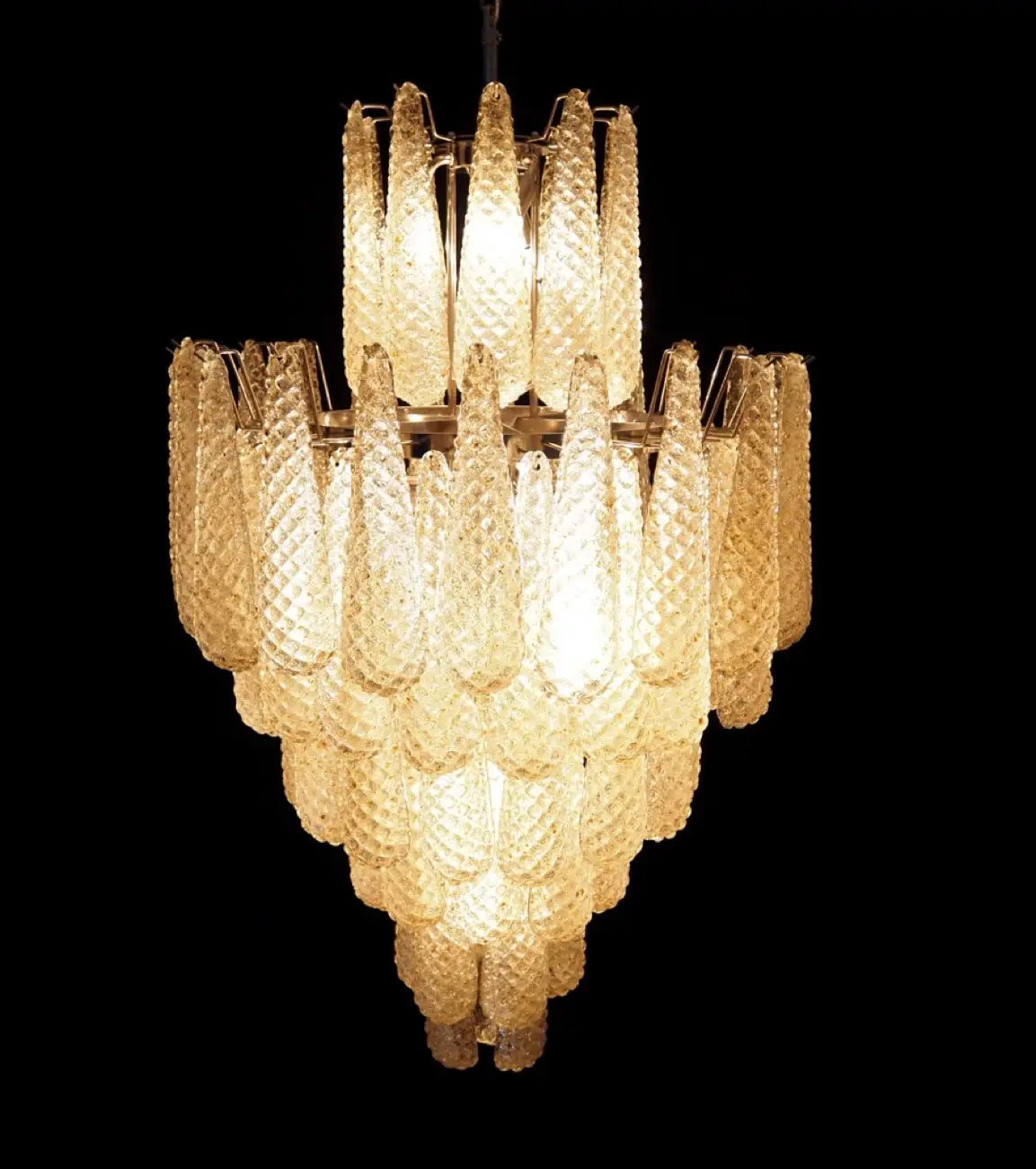 Murano takkrona Campelli Bärnsten Ø75 - 85 glas