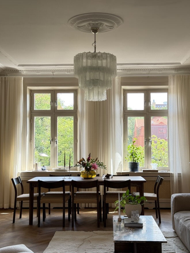 Murano takkrona Tubular Ø60 - 52 glas