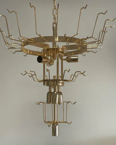 Polerad guldram till Muranolampa Tubular