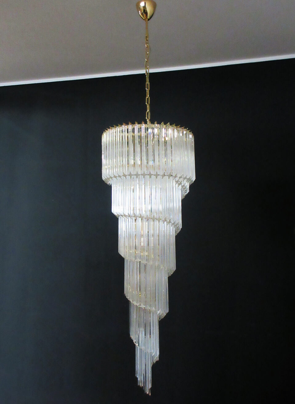 Murano takkrona Quadriedri Spiral Ø55 - 166 glas