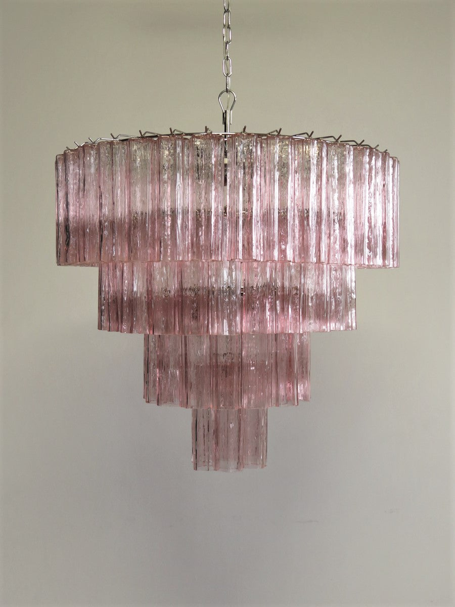 Murano takkrona Tubular Ø85 - 78 rosa glas
