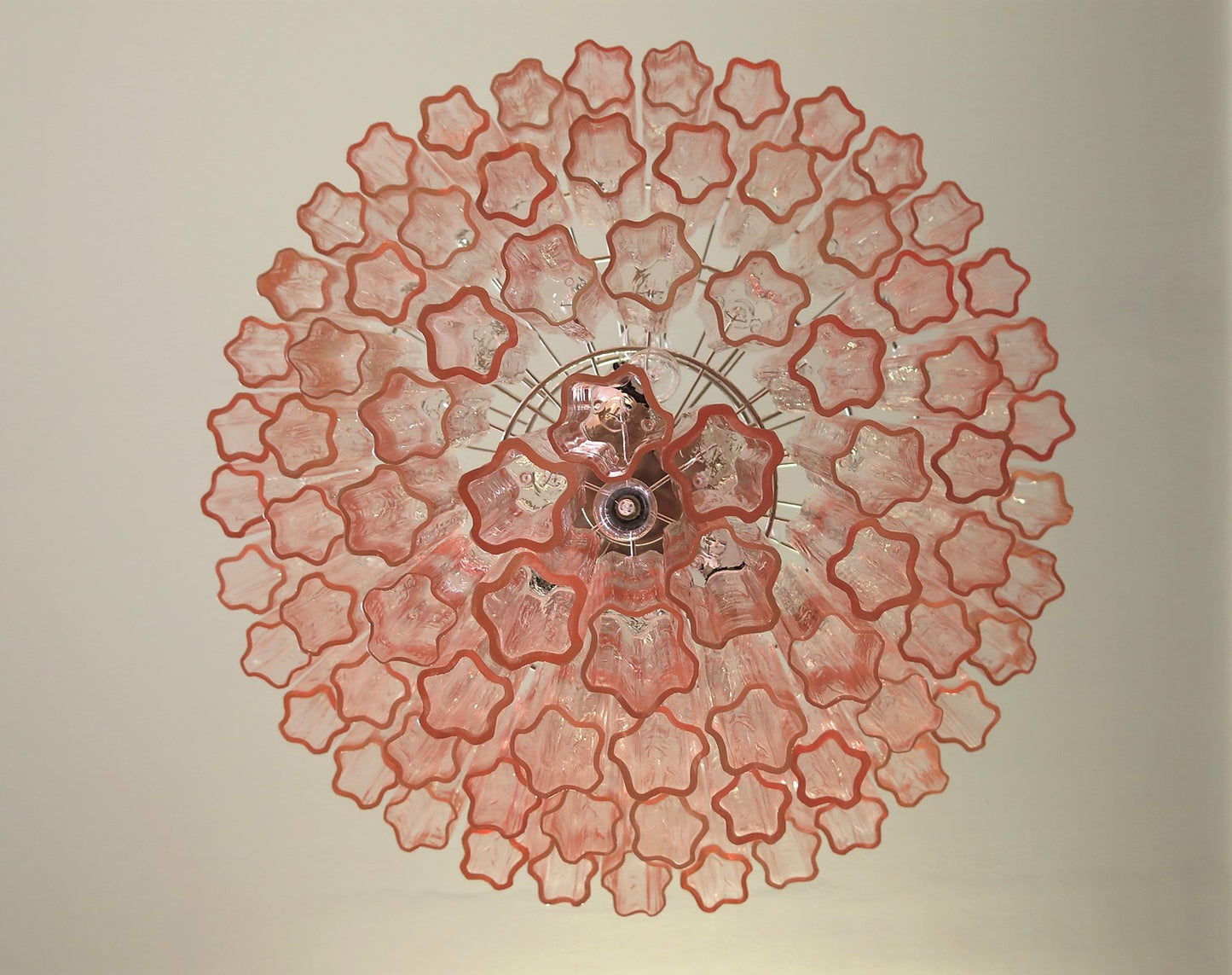 Murano takkrona Tubular Ø85 - 78 rosa glas