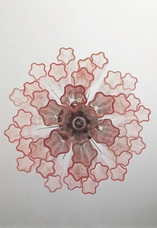 Murano takkrona Tubular Ø58 - 36 Rose Fade