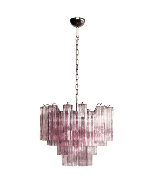 Murano takkrona Tubular Ø58 - 36 rosa glas