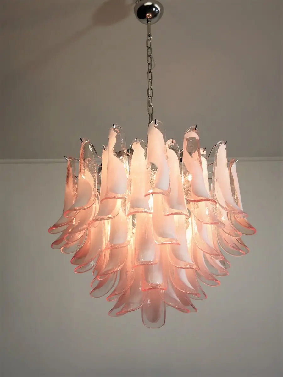 Murano takkrona Mazzega Ø70 - 53 rosa glas