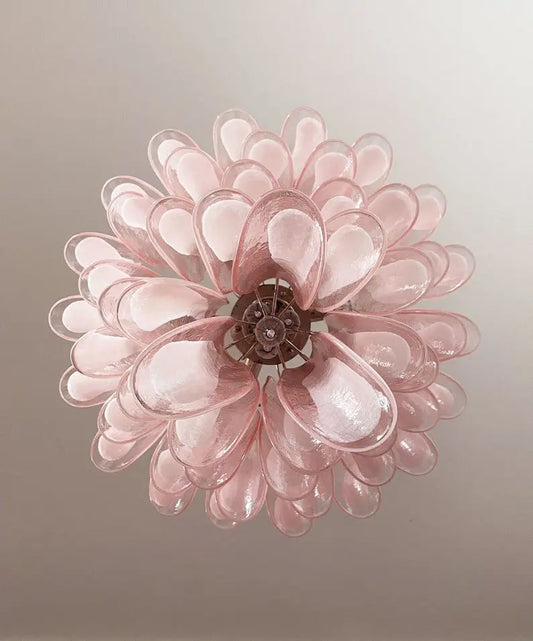 Murano takkrona Mazzega Ø66 - 52 rosa glas