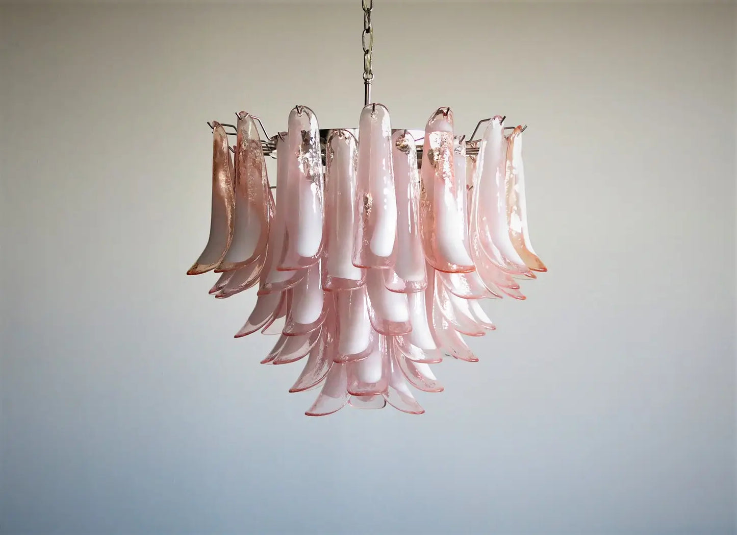 Murano takkrona Mazzega Ø70 - 53 rosa glas