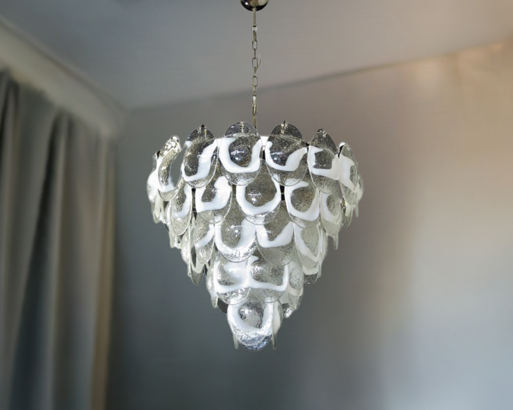 Murano takkrona Lattimo Mazzega Ø75 - 51 glas