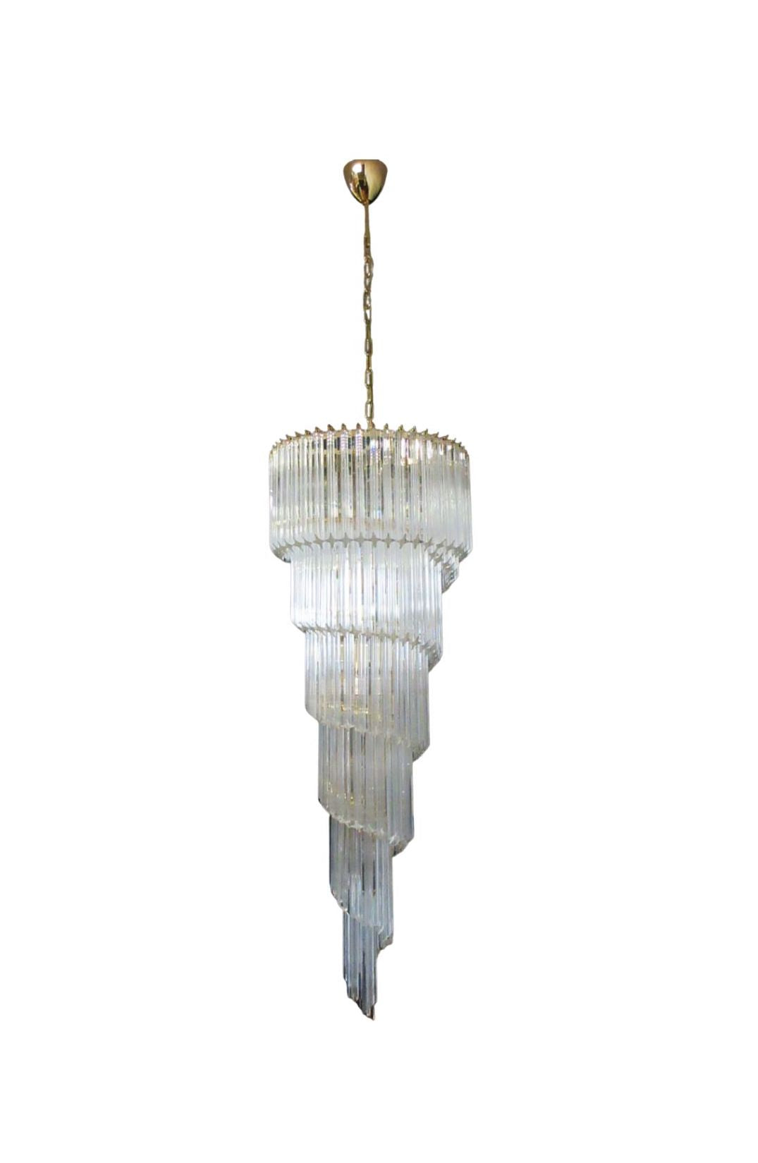 Murano takkrona Quadriedri Spiral Ø55 - 166 glas