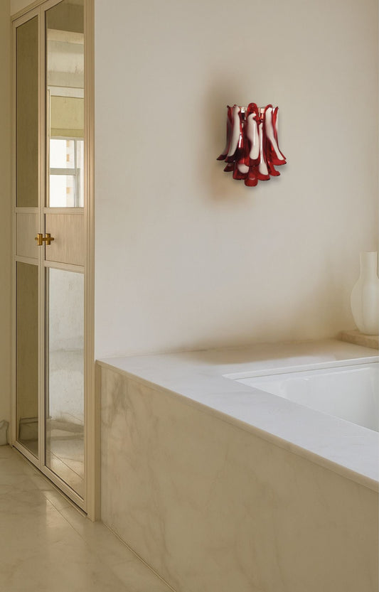 Murano vägglampa röd