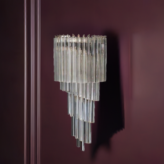 Murano vägglampa Grande Prisma Spiral
