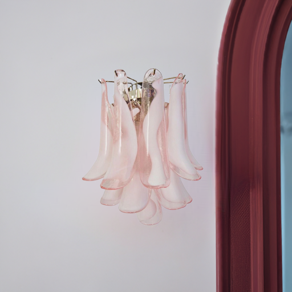 Murano vägglampa Calli Rosa
