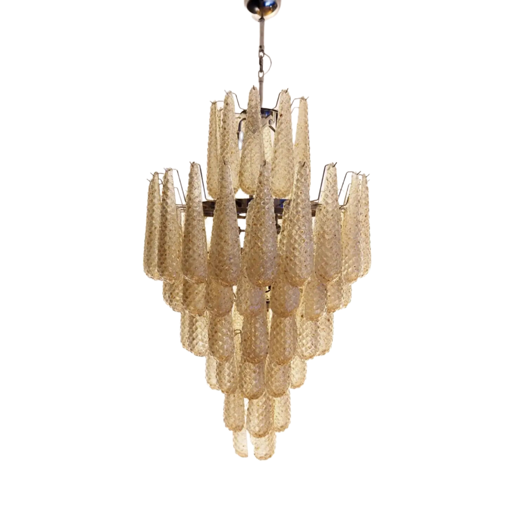 Murano takkrona Campelli Bärnsten Ø75 - 85 glas
