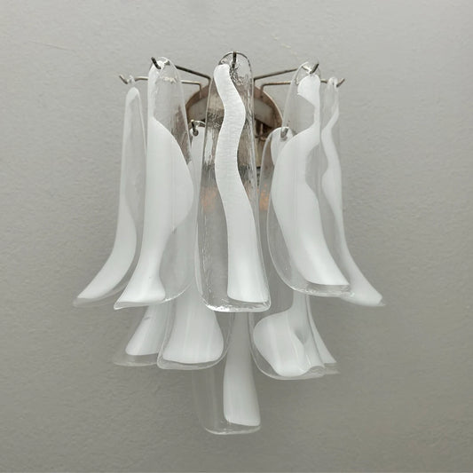 Murano vägglampa Calli Bianco