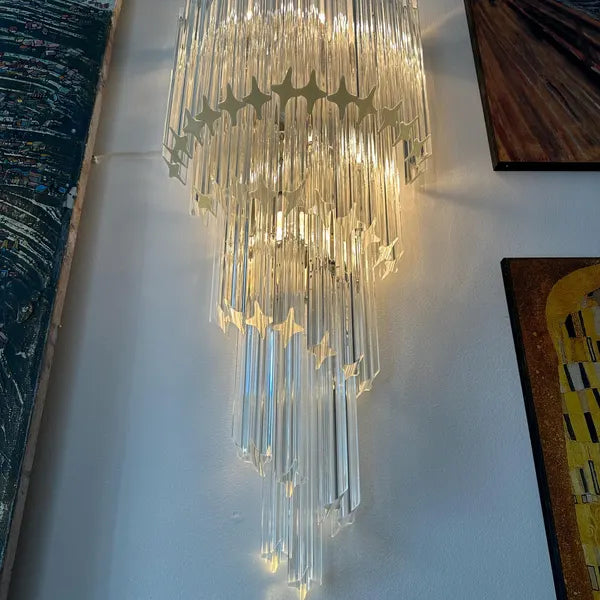 Murano vägglampa Grande Prisma Spiral