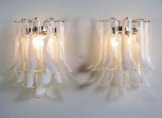 Murano vägglampa Calli Bianco