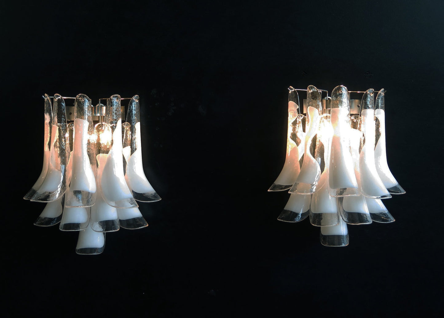 Murano vägglampa Calli Bianco