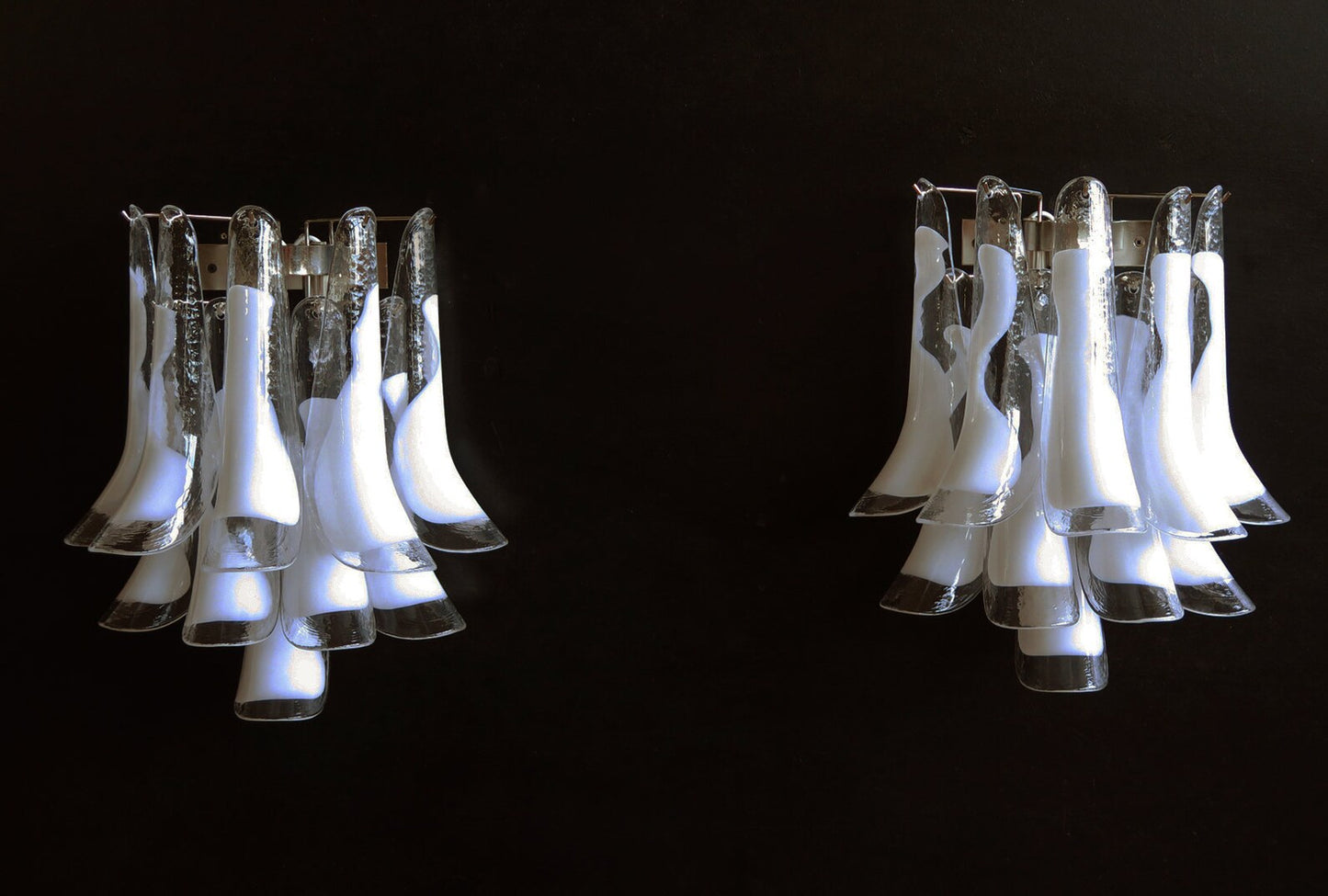 Murano vägglampa Calli Bianco
