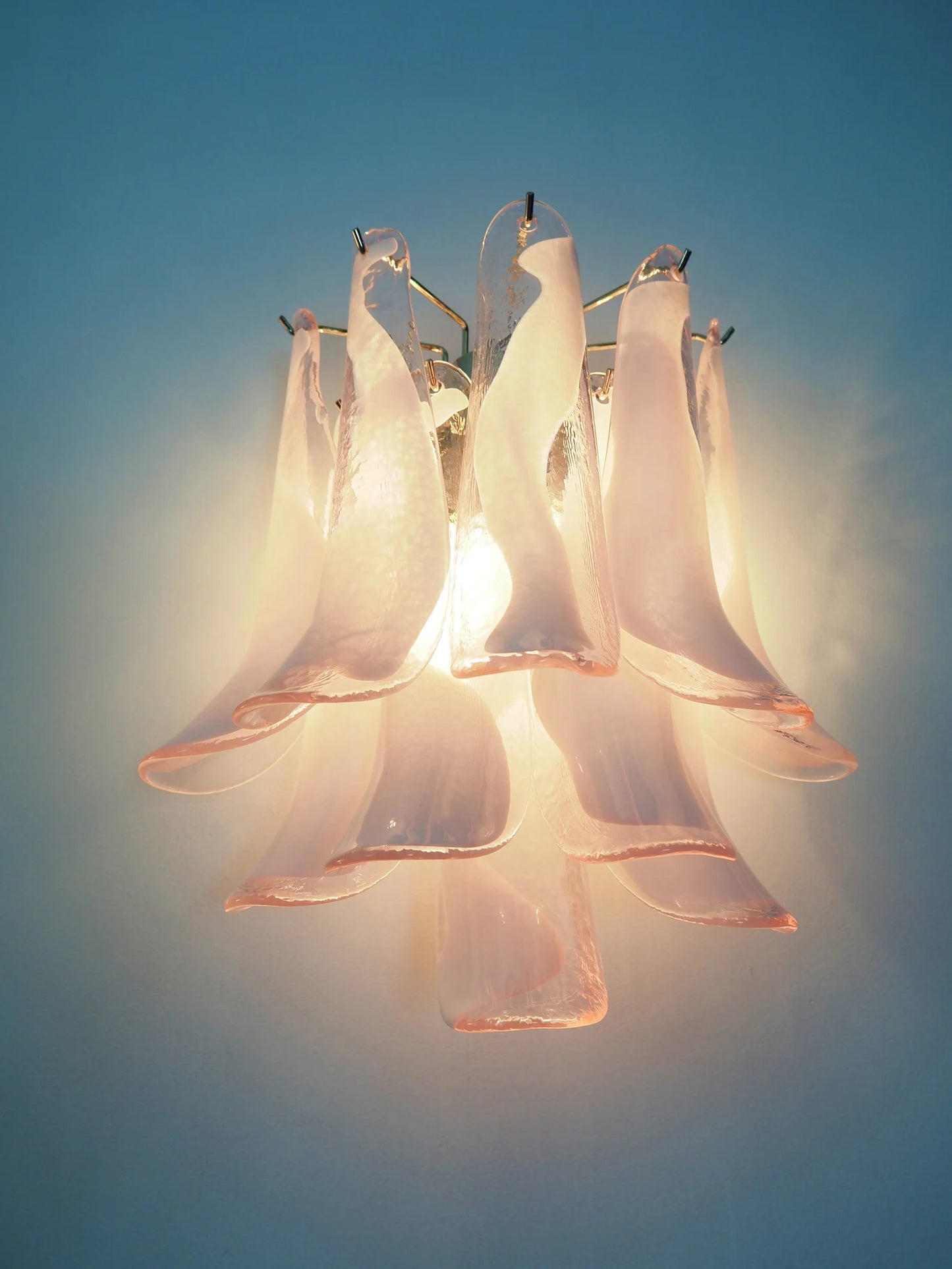 Murano vägglampa Calli Rosa