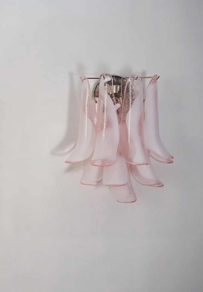 Murano vägglampa Calli Rosa