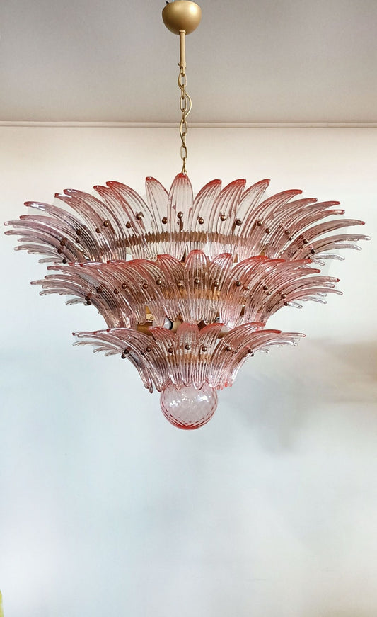 Murano takkrona Gatsby Ø100 - 104 glas - Dusty Rose