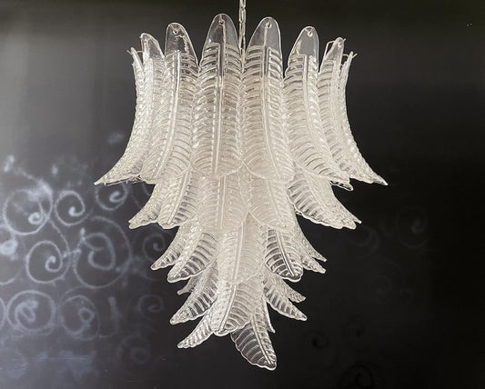 Murano takkrona Foglia Feather Ø80 - 52 glas