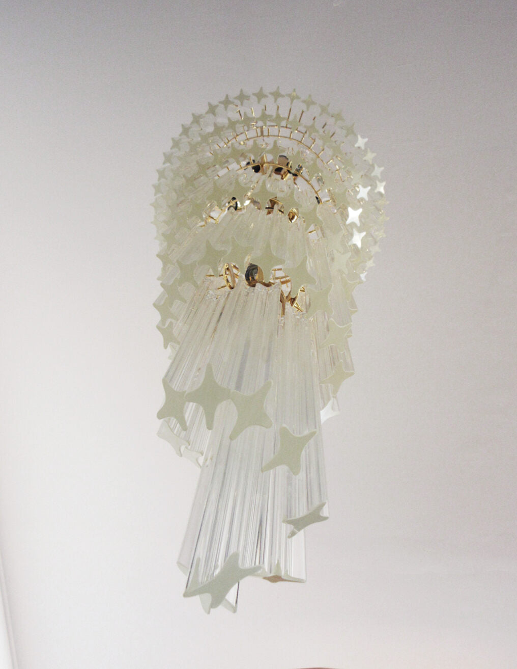 Murano takkrona Quadriedri Spiral Ø55 - 166 glas