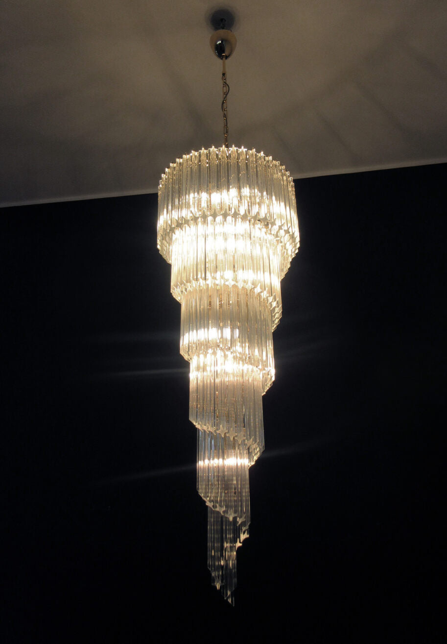 Murano takkrona Quadriedri Spiral Ø55 - 166 glas