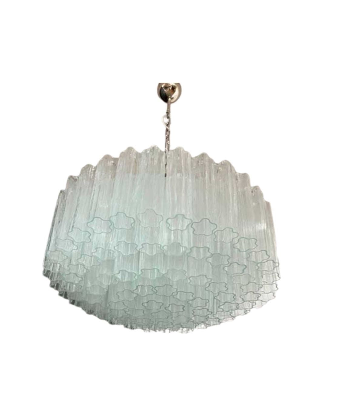Murano takkrona Tubular Ø82 - 101 klara glas