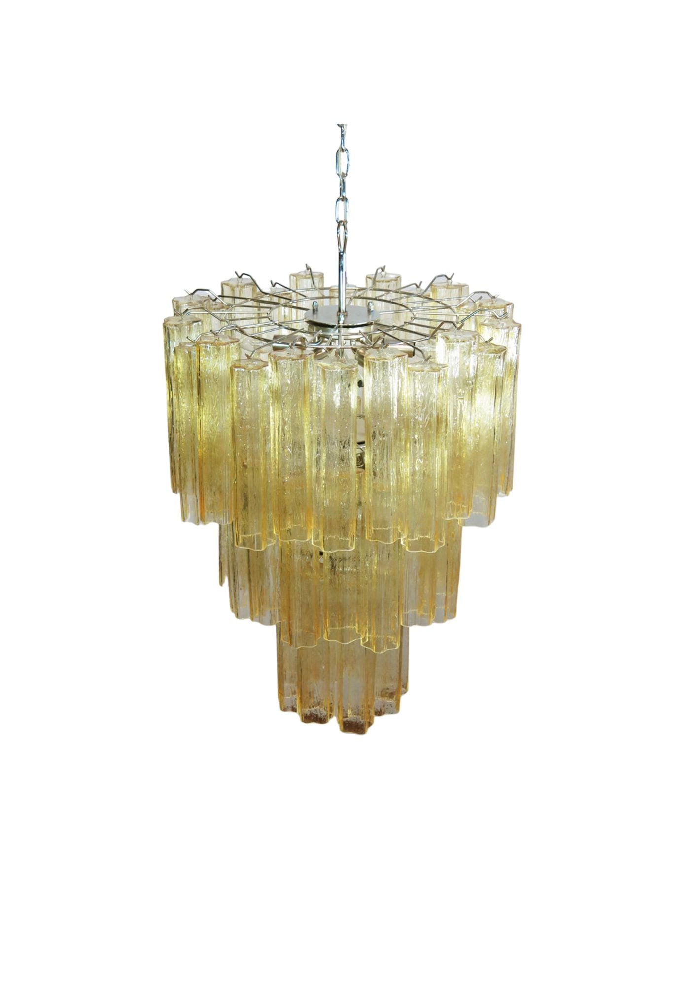 Murano takkrona Tubular Ø66 - 48 honungsfärgade glas