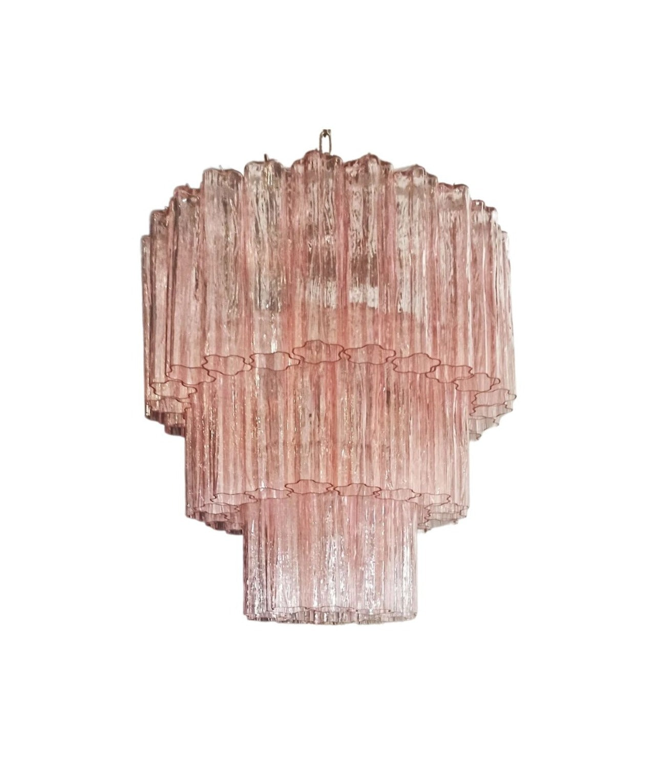 Murano takkrona Tubular Ø60 - 52 glas Rosa