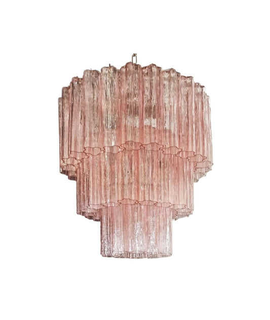 Murano takkrona Tubular Ø60 - 52 glas Rosa