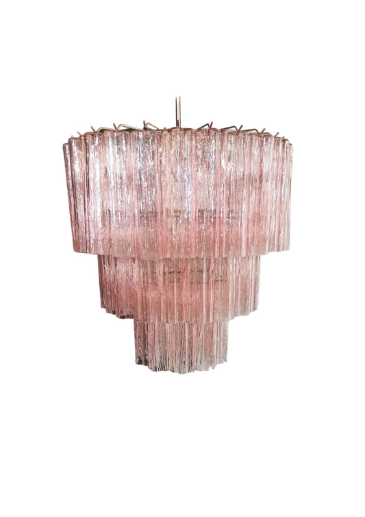 Murano takkrona Tubular Ø60 - 52 glas Rosa
