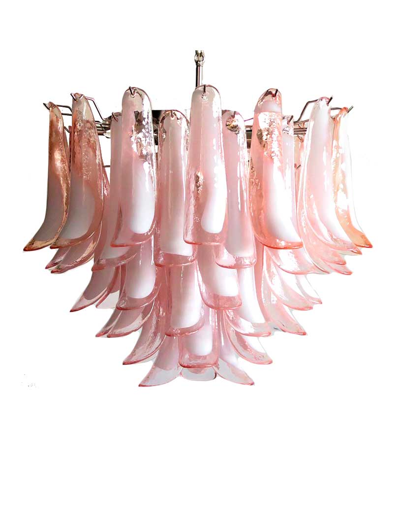 Murano takkrona Mazzega Ø70 - 53 rosa glas