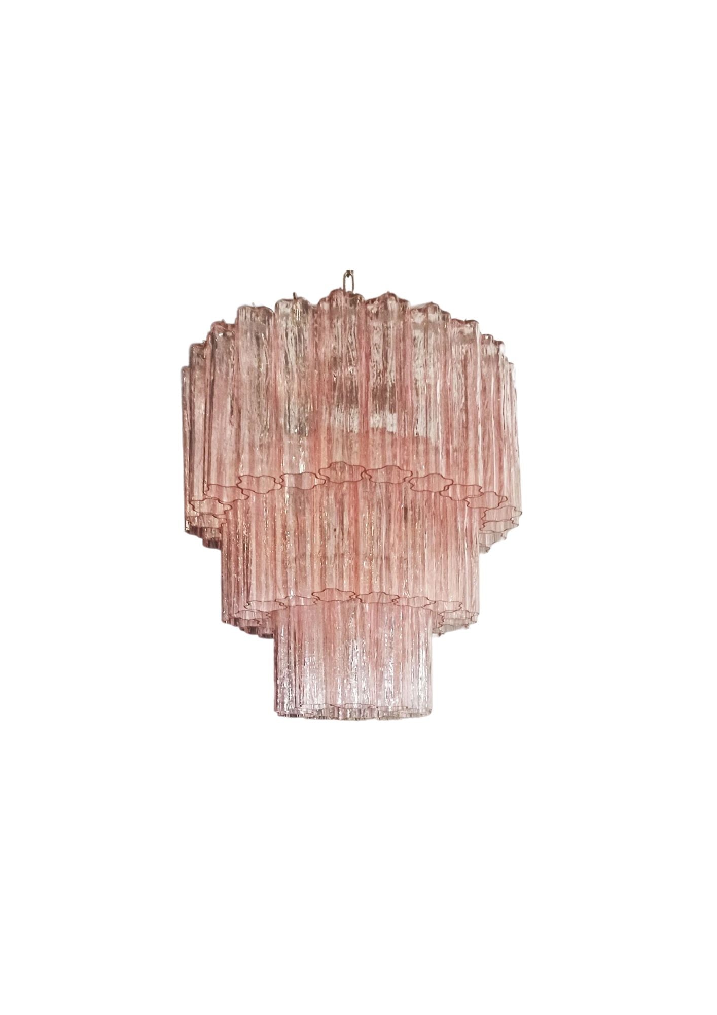 Murano takkrona Tubular Ø60 - 52 glas Rosa