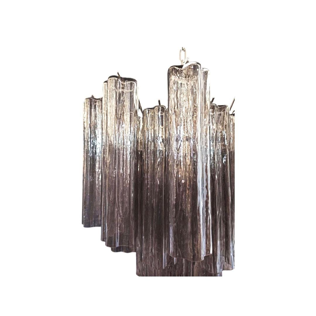 Murano takkrona Tubular Ø58 - 36 rökfärgade glas